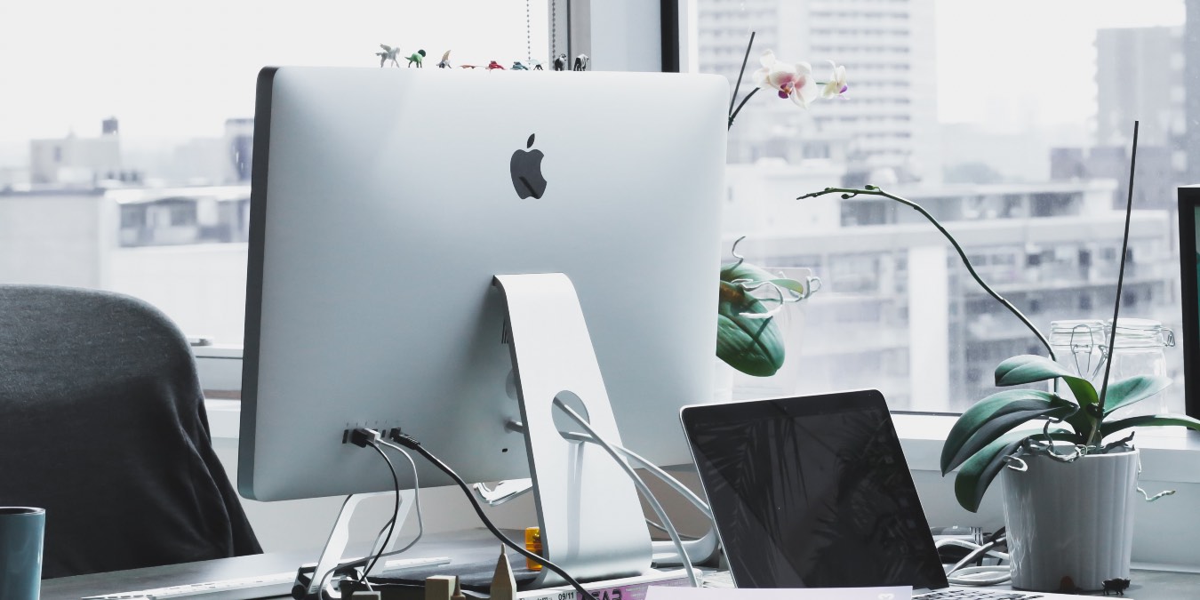 Photo of a Mac in an office